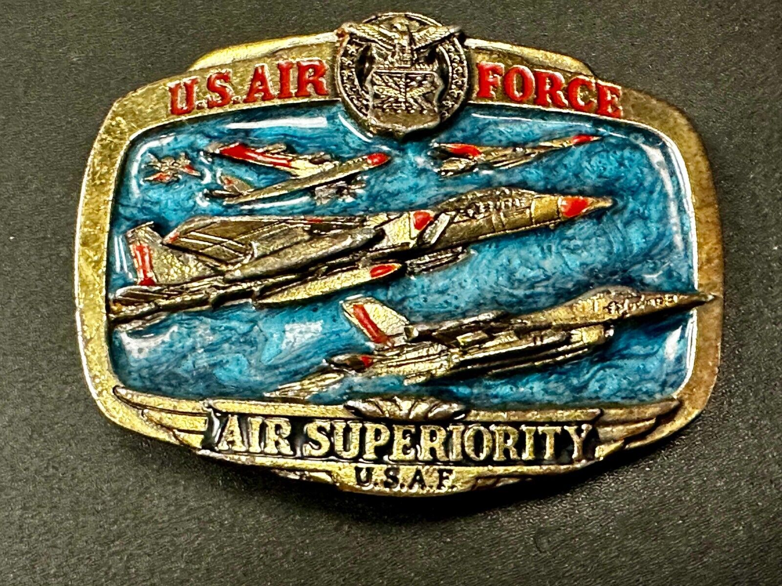 USAF Air Force Air Superiority Vintage 1989 The Great American Belt Buckle Co