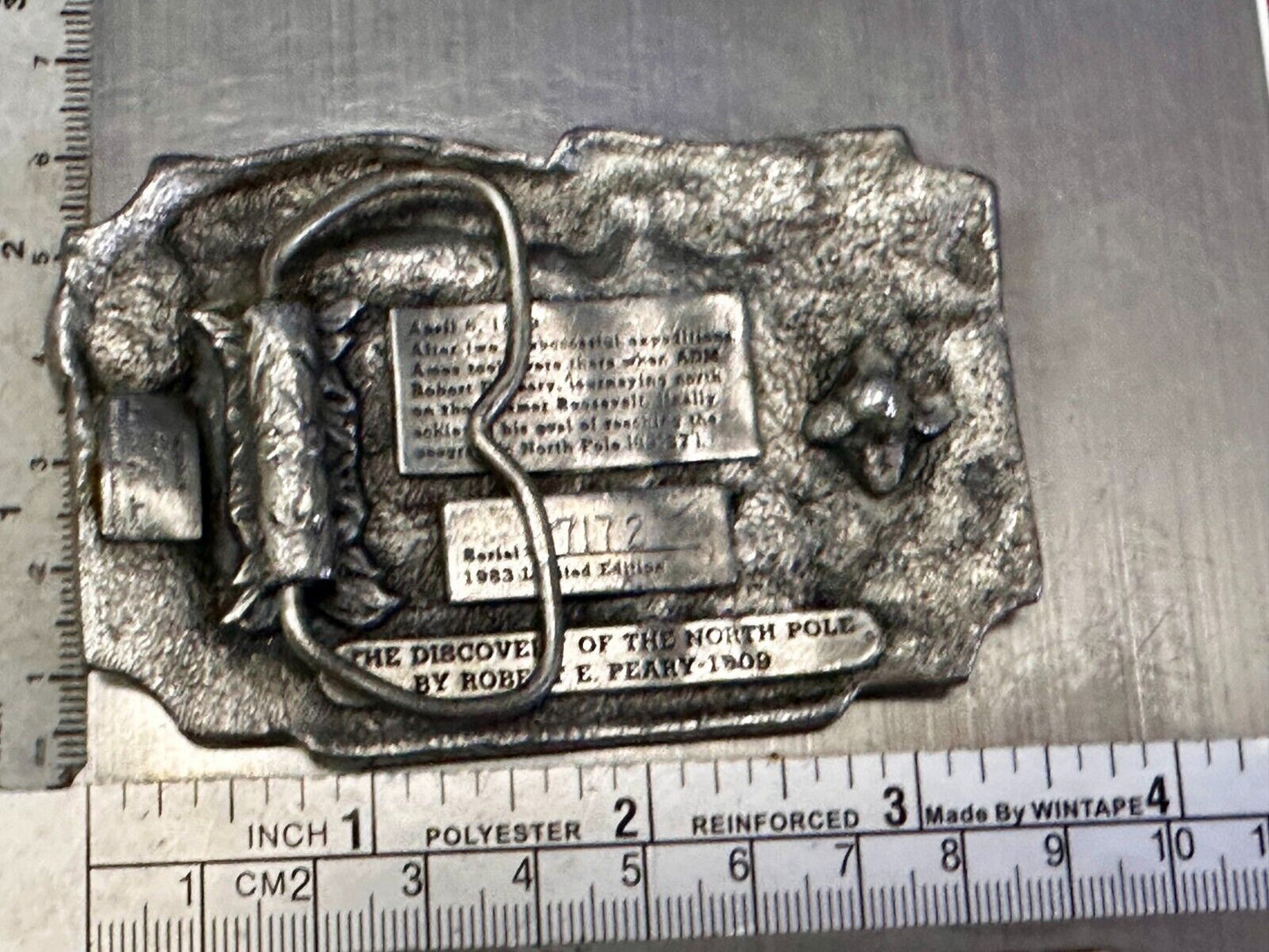 AMES TOOLS The Discovery of the North Pole by Robert E. Peary 1983 Belt Buckle