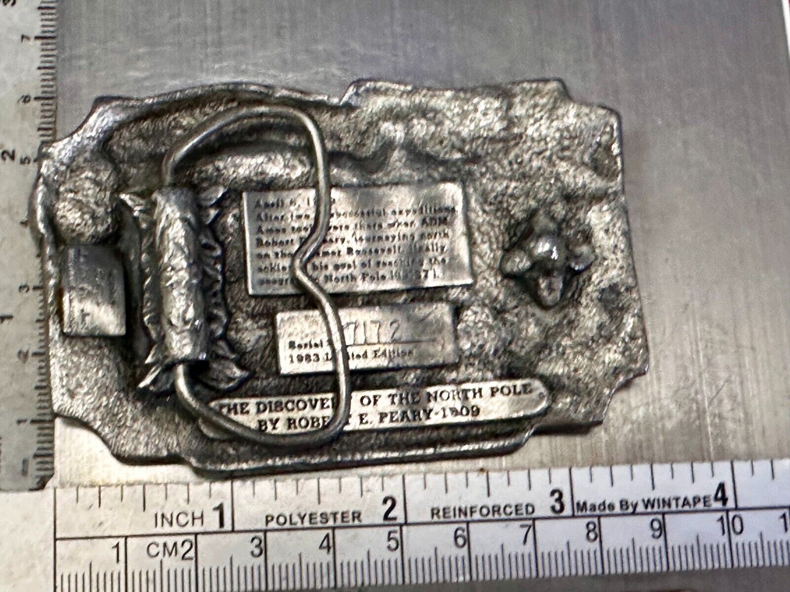 AMES TOOLS The Discovery of the North Pole by Robert E. Peary 1983 Belt Buckle