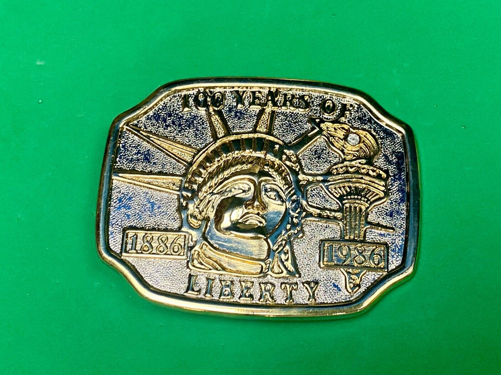 1886-1986 100 Years Of Liberty Statue Of Liberty Patriotic Belt Buckle