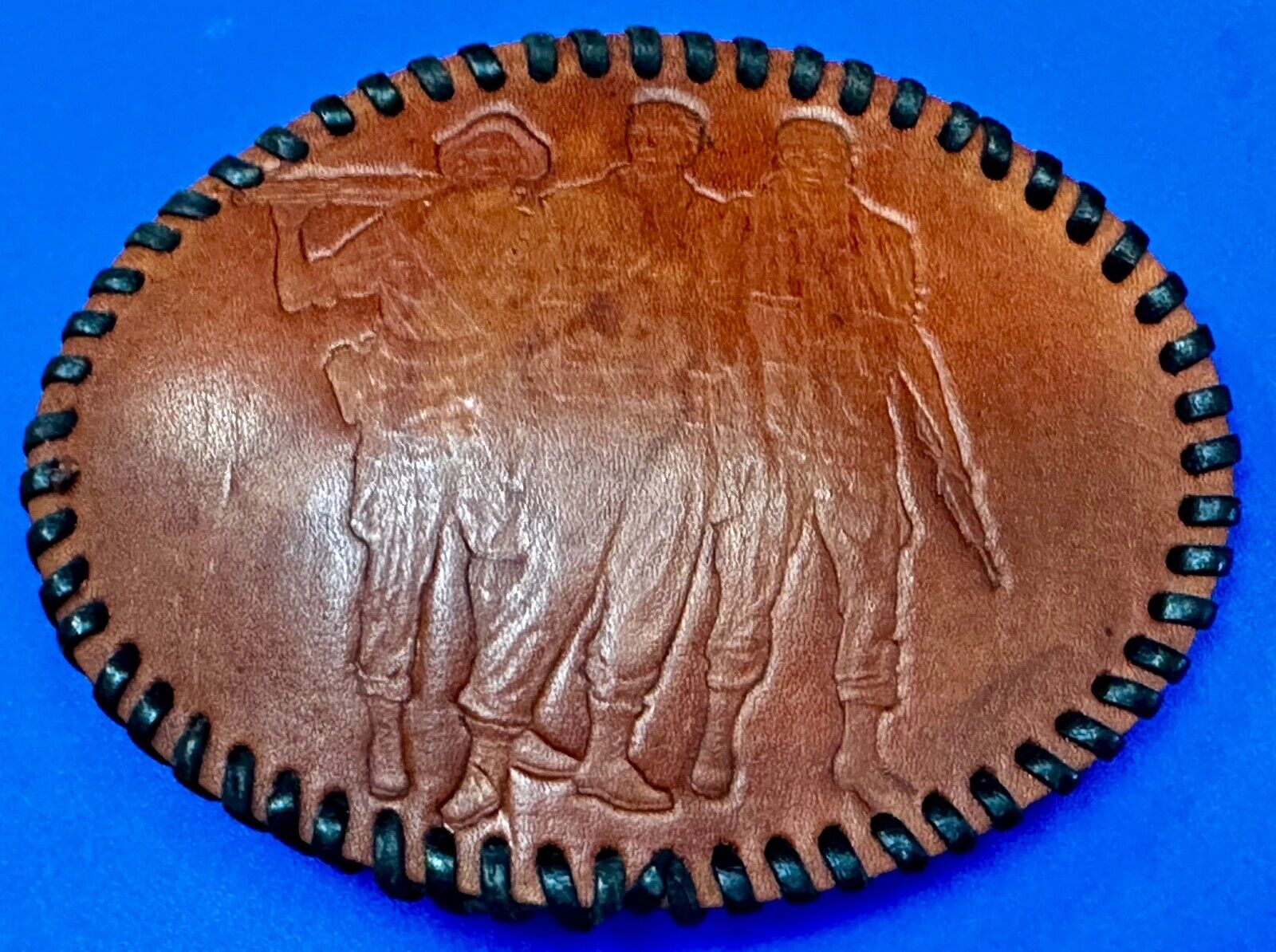 Vietnam War Memorial The Three Soldiers Statue Leather Vintage Belt Buckle