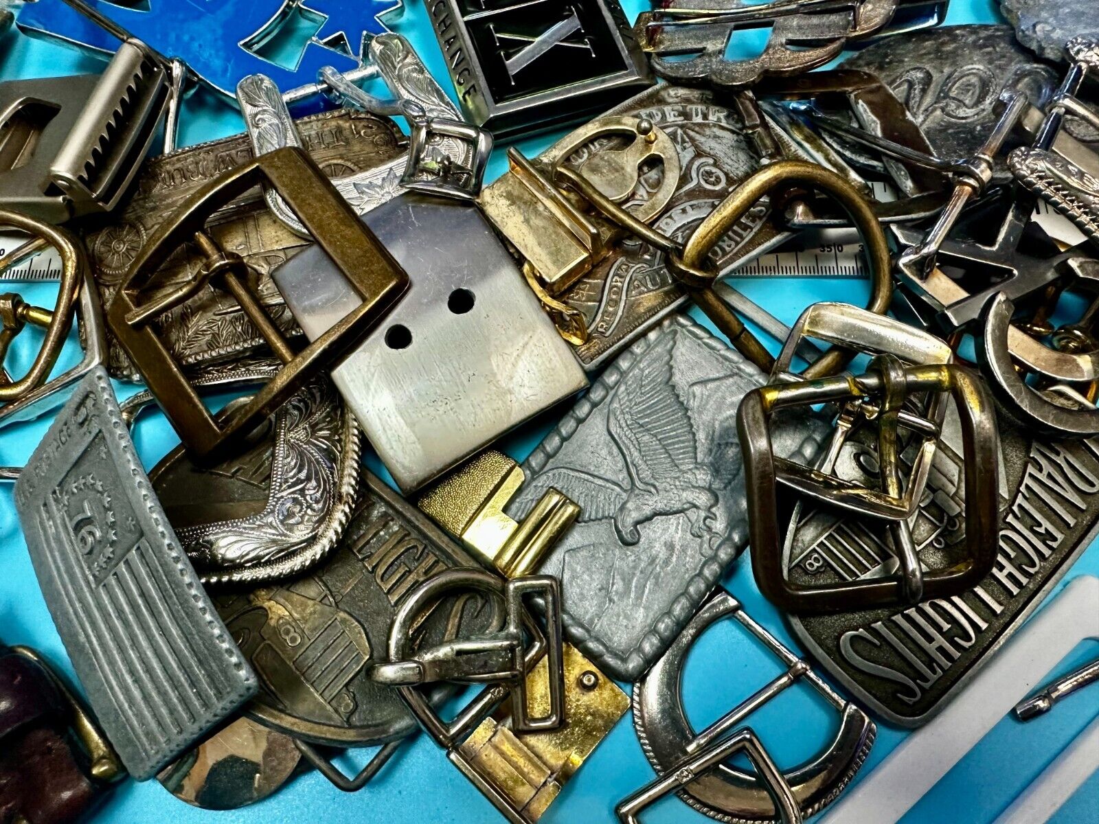 8 Pound LOT Vintage & Modern Belt buckles - Grab Bag - Resale Opportunity Gifts!