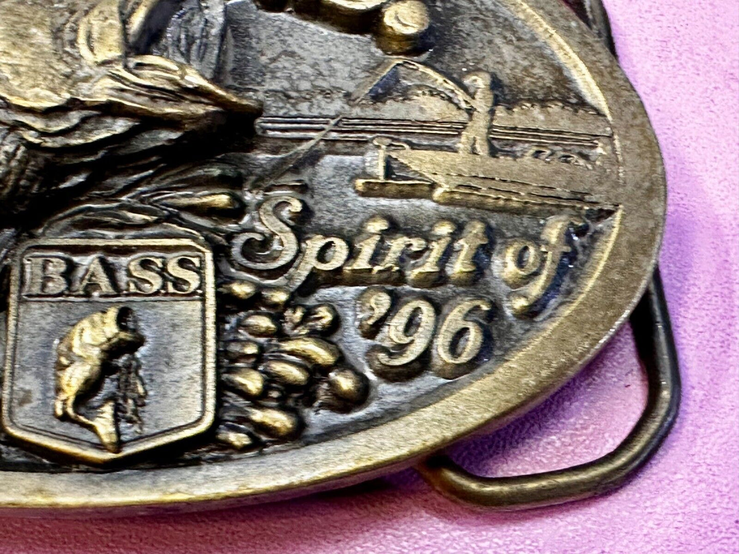 Bass Anglers Sportsman Society Spirit of 76 Bicentennial Fishing Belt Buckle