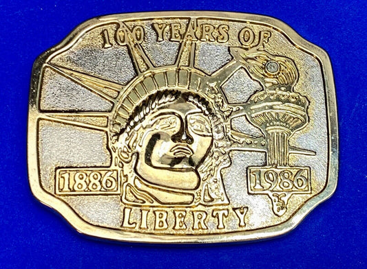 Vintage 1984 **STATUE OF LIBERTY** 100 YEARS OF - Commemorative belt buckle