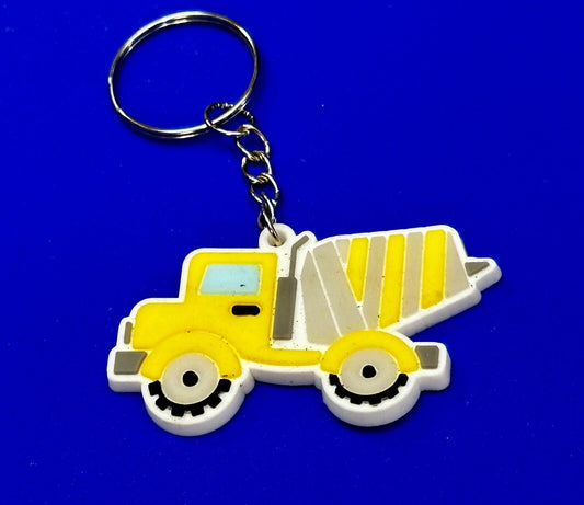 Toy Cement Truck cutout Keychain - Key Ring Chain