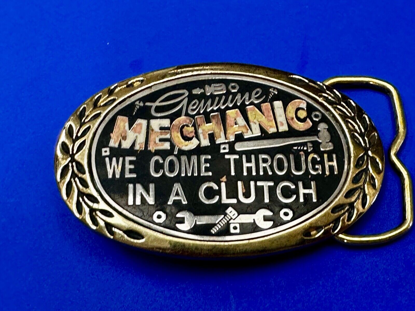 A Genuine Mechanic We come through in a clutch -Aminco 1980 Brass Belt Buckle