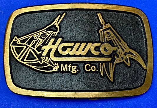 Vintage HAWCO MFG Co solid brass Dynabuckle belt buckle