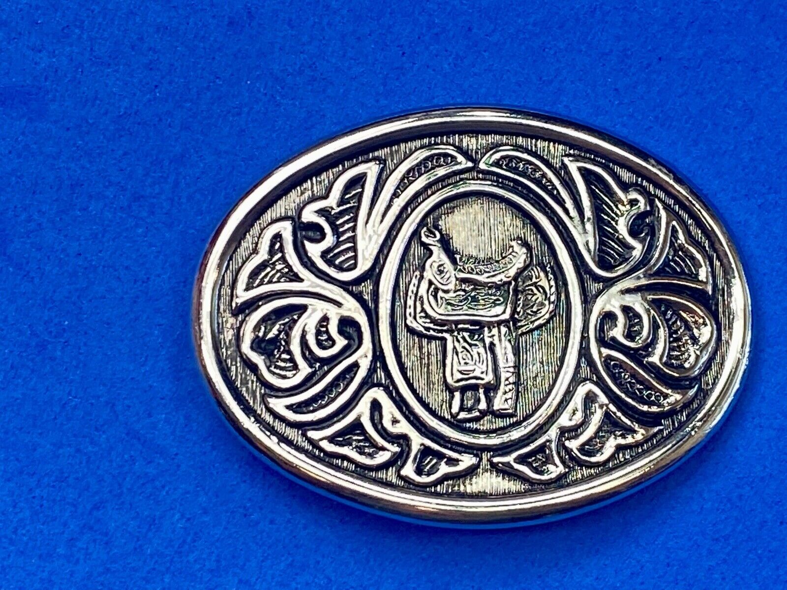 Vintage 1970's Horse Saddle Western & Cowboy Fashion Belt Buckle