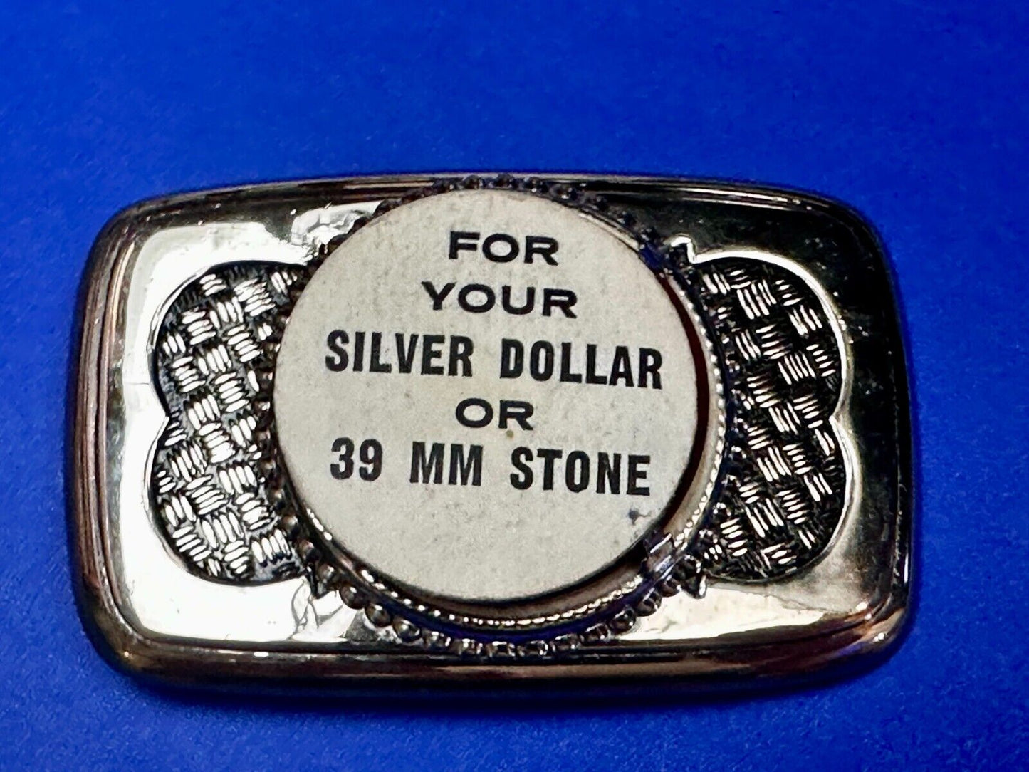 Vintage Faux Stone Belt Buckle - or Blank for your silver dollar coin Project!
