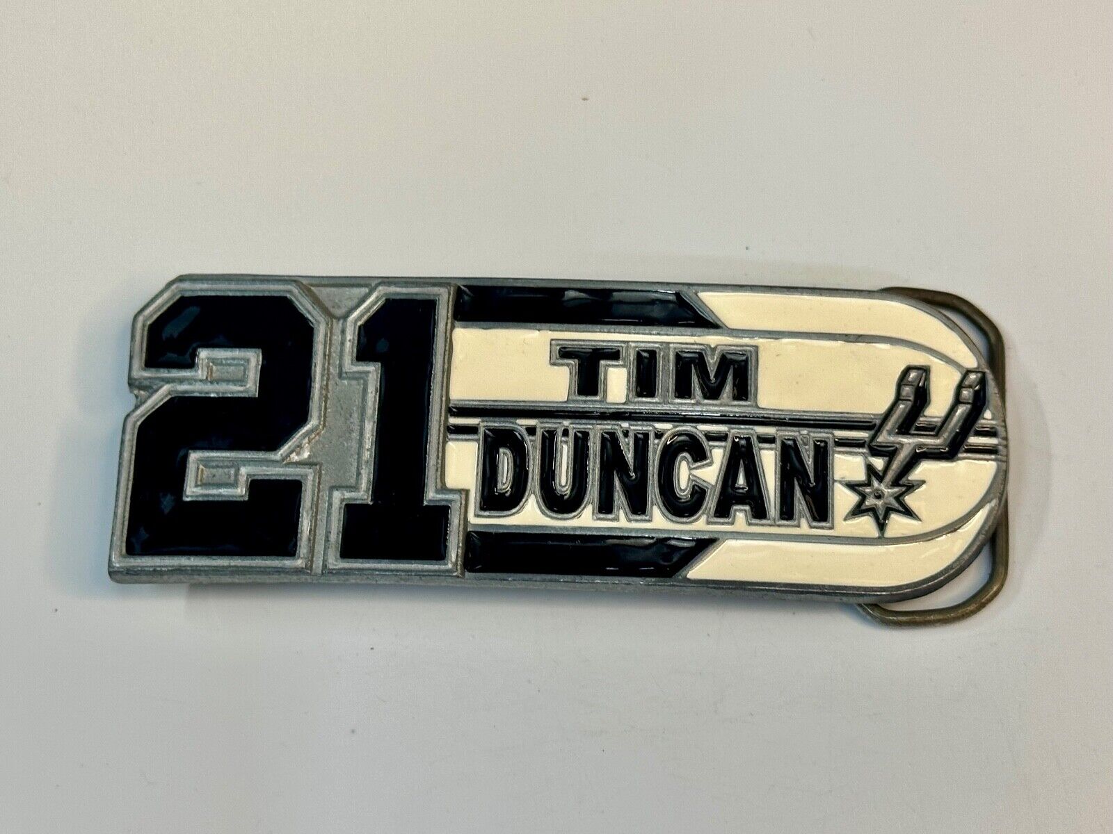 #21 Tim Duncan Texas NBA SAN ANTONIO SPURS Great American Products Belt Buckle