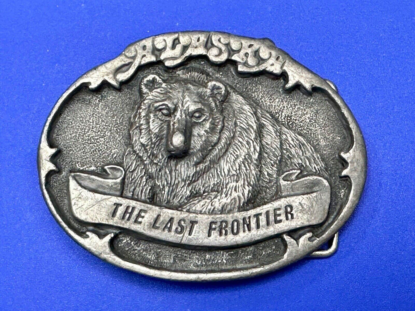 Alaska Grizzly Bear - The Last Frontier Belt Buckle by Alaska Frontier Arts