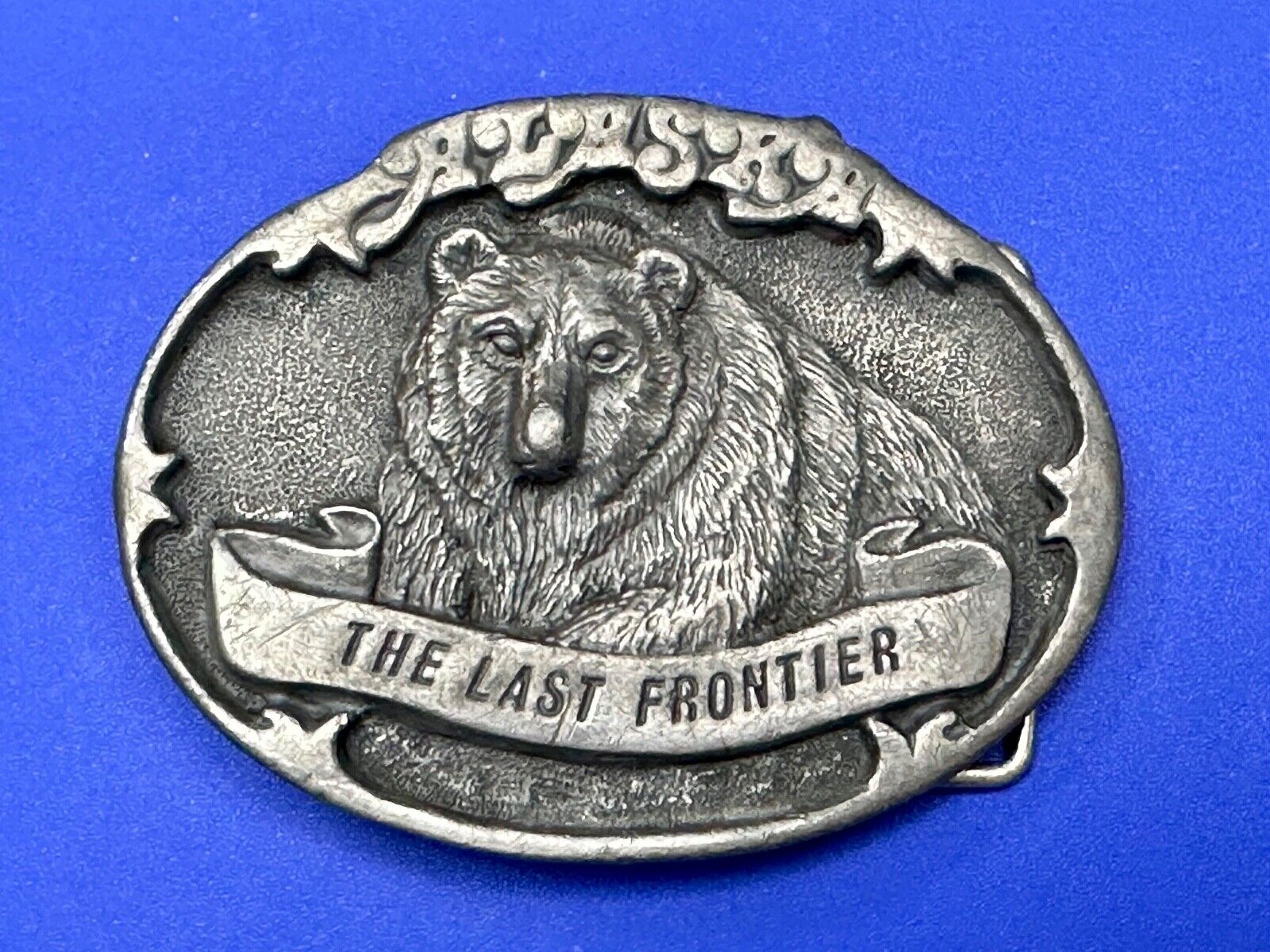 Alaska Grizzly Bear - The Last Frontier Belt Buckle by Alaska Frontier Arts