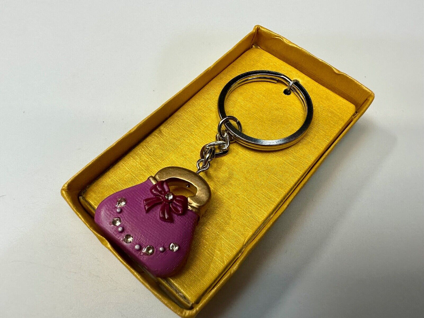 Adorable Jeweled Purple color Purse Fashioncraft Keychain - Key Ring Chain