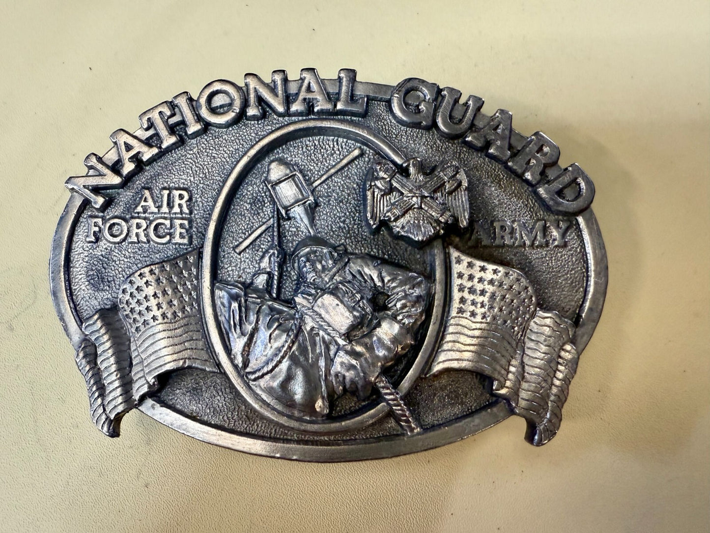 United States National Guard Air Force Army Vintage 1982 Bergamot Belt Buckle