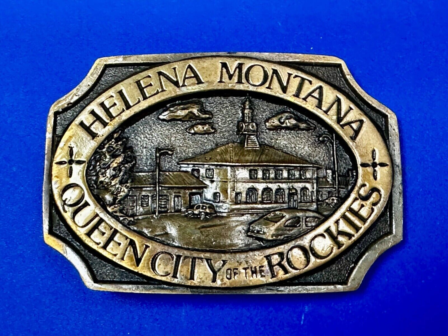 Vintage Helena Montana Queen City of the Rocks Vintage Commemorative Belt Buckle