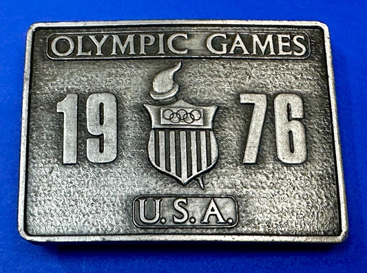 1976 Olympic Games Commemorative Vintage Bergamot Silver Color Belt Buckle