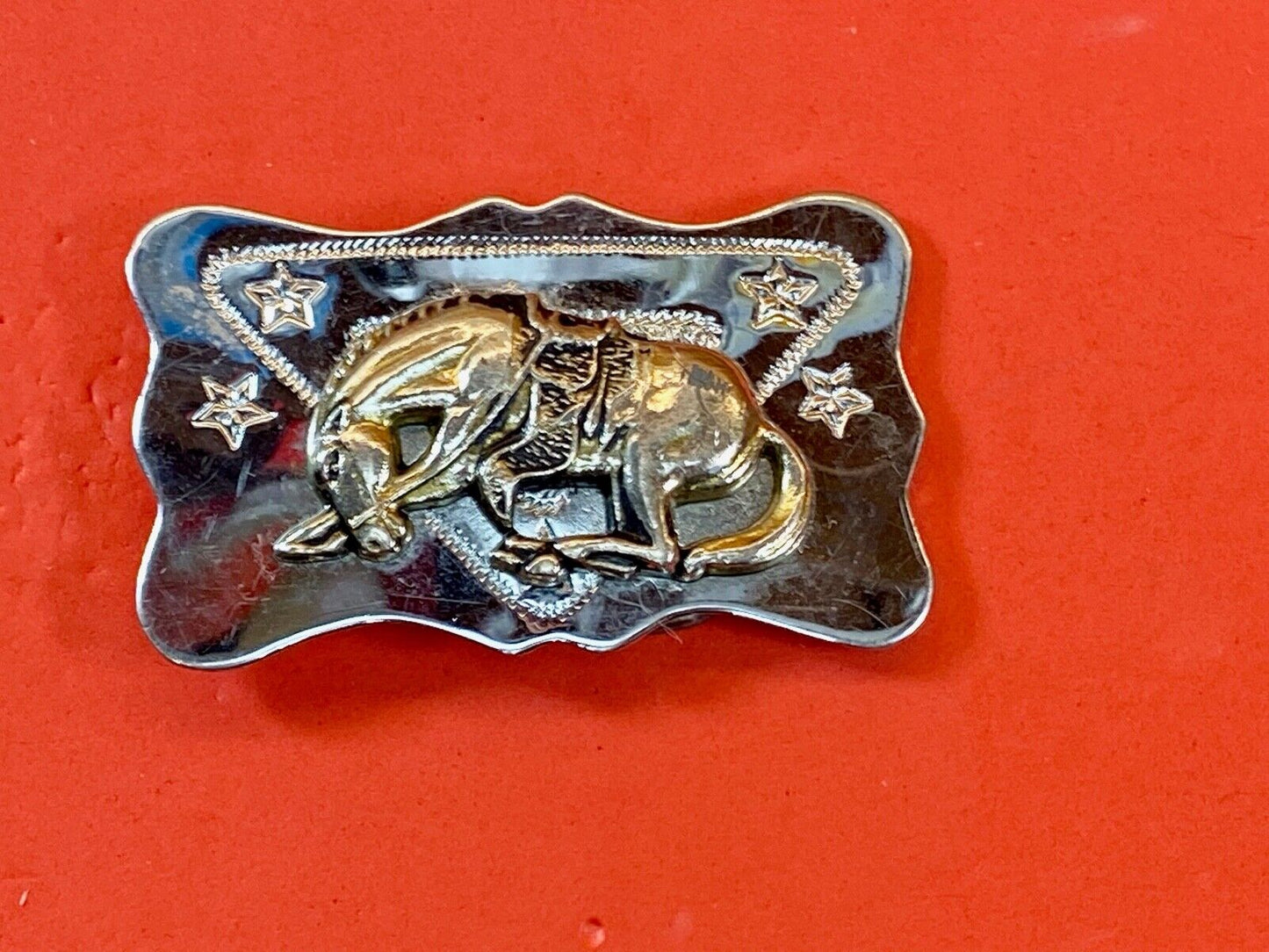 Vintage Knelling End Of The Trail Saddle Horse Western Star Belt Buckle 