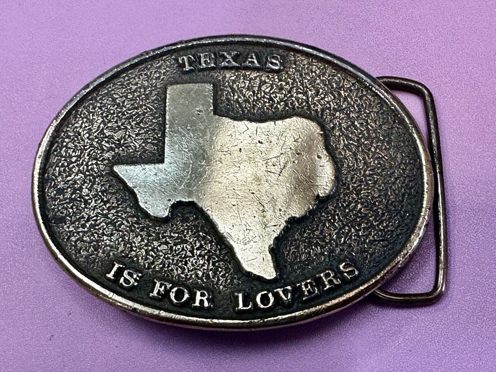 Texas is for Lovers EARLY Vintage 1976 Koleaco Belt Buckle