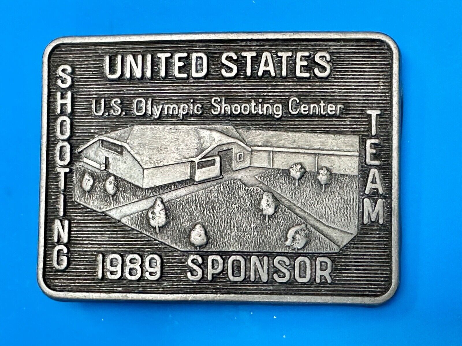 US Olympic Olympic Team 1989 Sponsor Shooting Center Belt Buckle