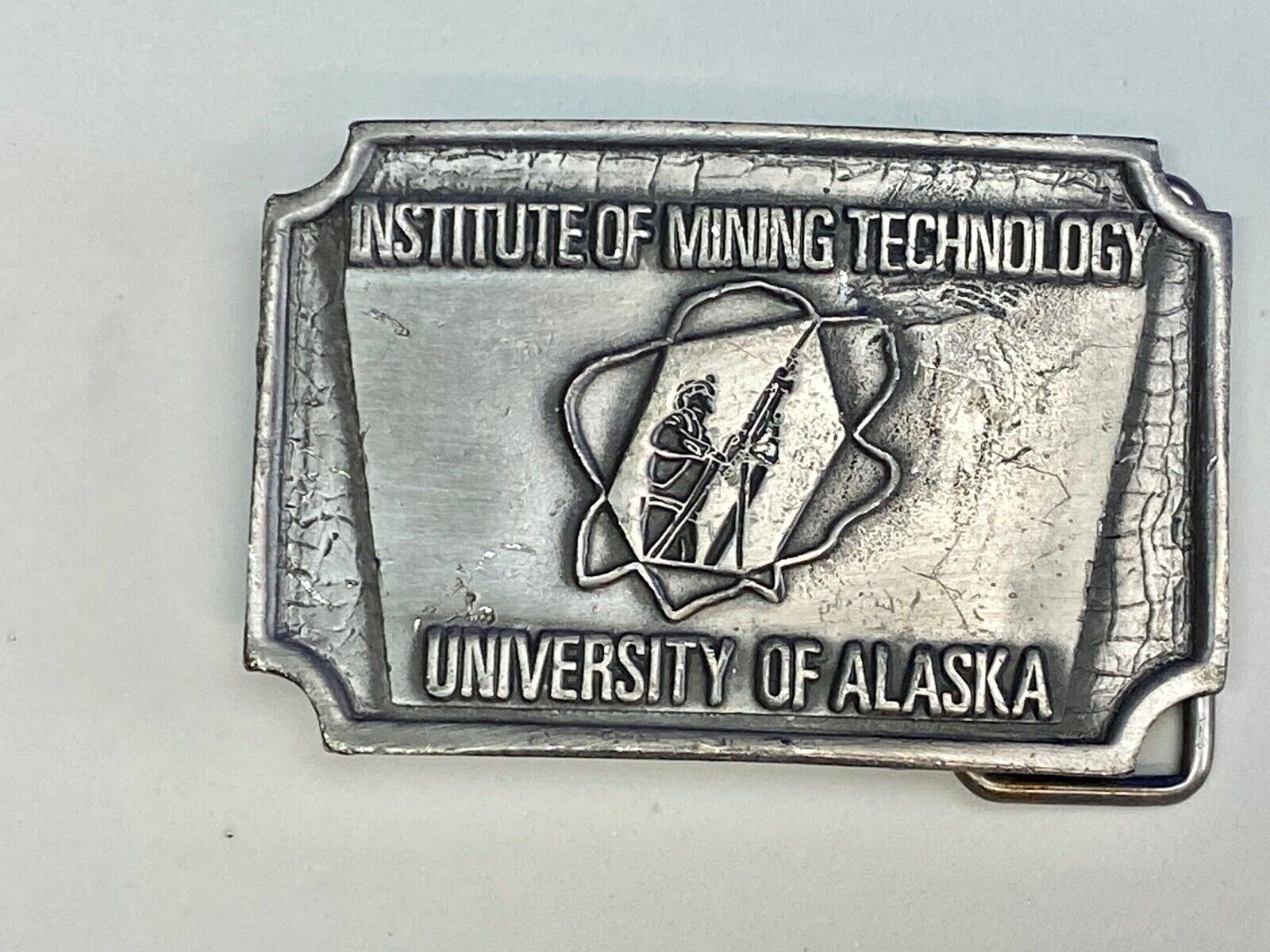 Vintage Institute of mining technology belt buckle - University of Alaska 