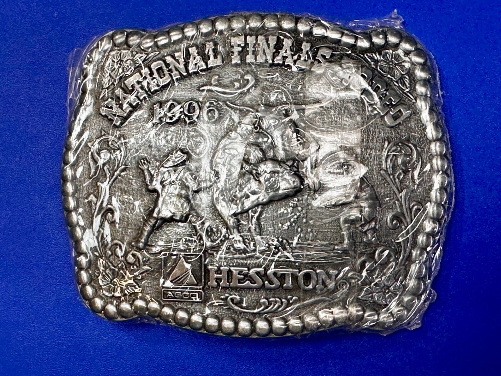 1996 Hesston NFR National Finals Rodeo Cowboys  NOS Western Belt Buckle