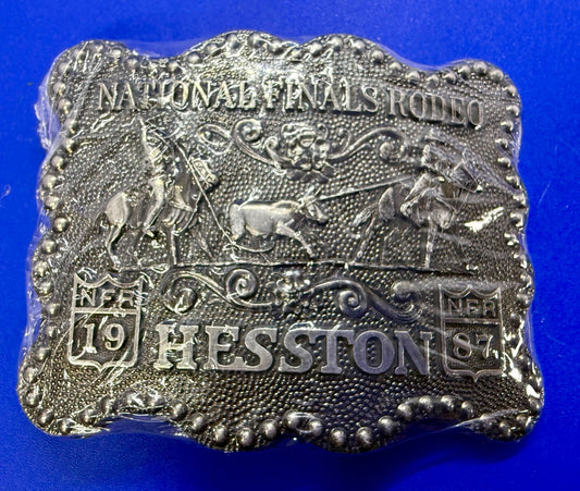 1987 Hesston NFR National Finals Rodeo Calf Roping NOS Belt Buckle