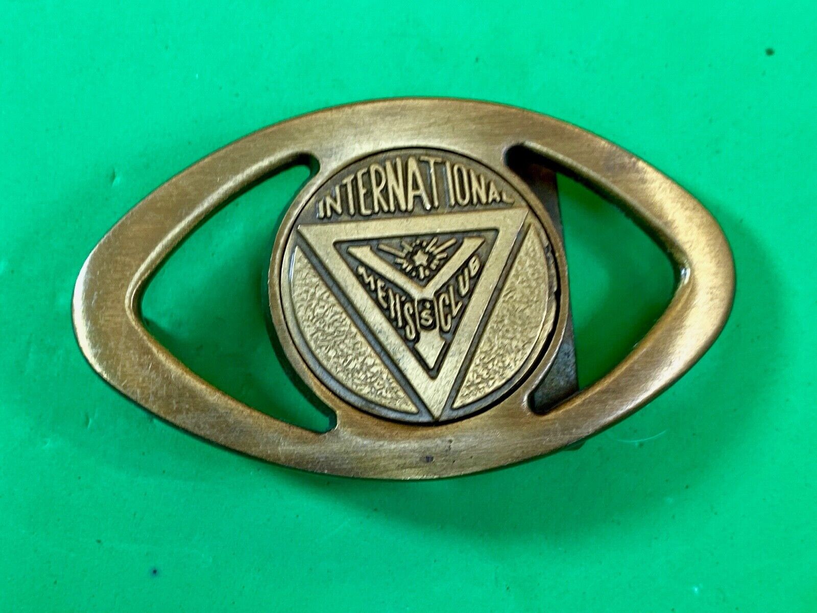 Antique International Mens Health Fitness Club Y Ymca Brass Vintage Belt Buckle 