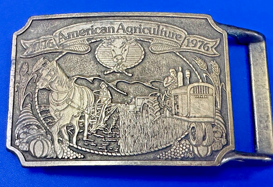 American Agriculture Bicentennial Celebration Ortho sponsored belt buckle