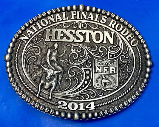 2014 Nos Youth Size Nfr National Finals Rodeo Montana Silversmiths Belt Buckle