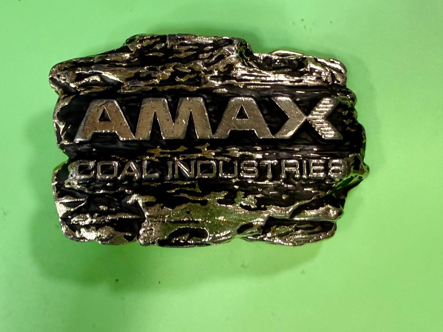 AMAX Coal Industries Mining Company Commemorative Vintage 70's Belt Buckle
