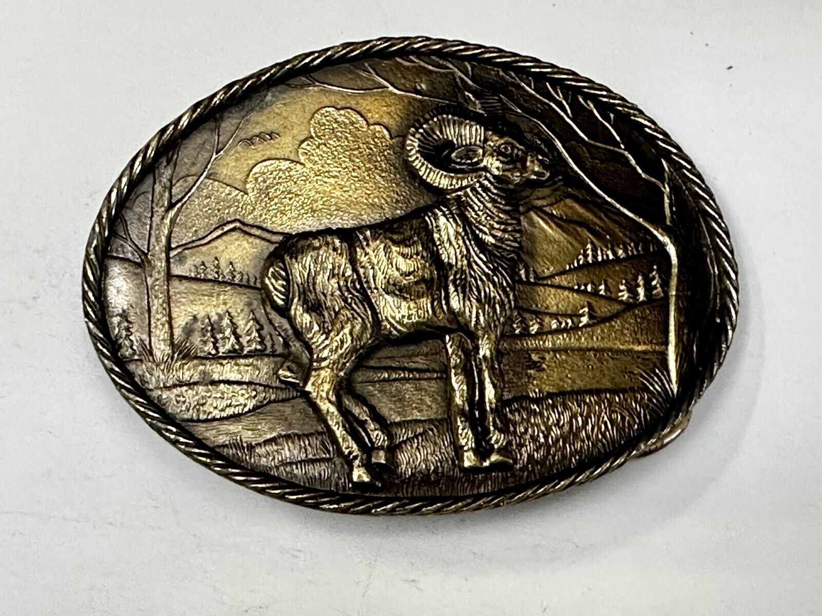 Bighorn Ram - Wildlife VTG 1980 Belt Buckle by Great American Buckle Co