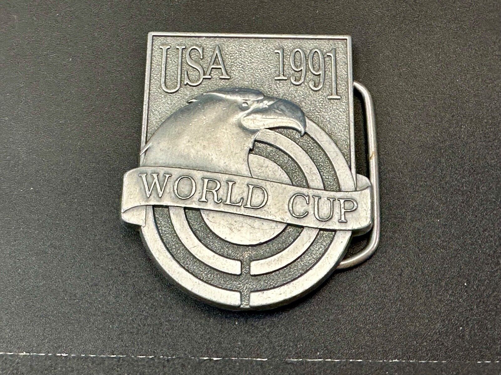 USA 1991 World Cup Eagle Soccer Target belt buckle