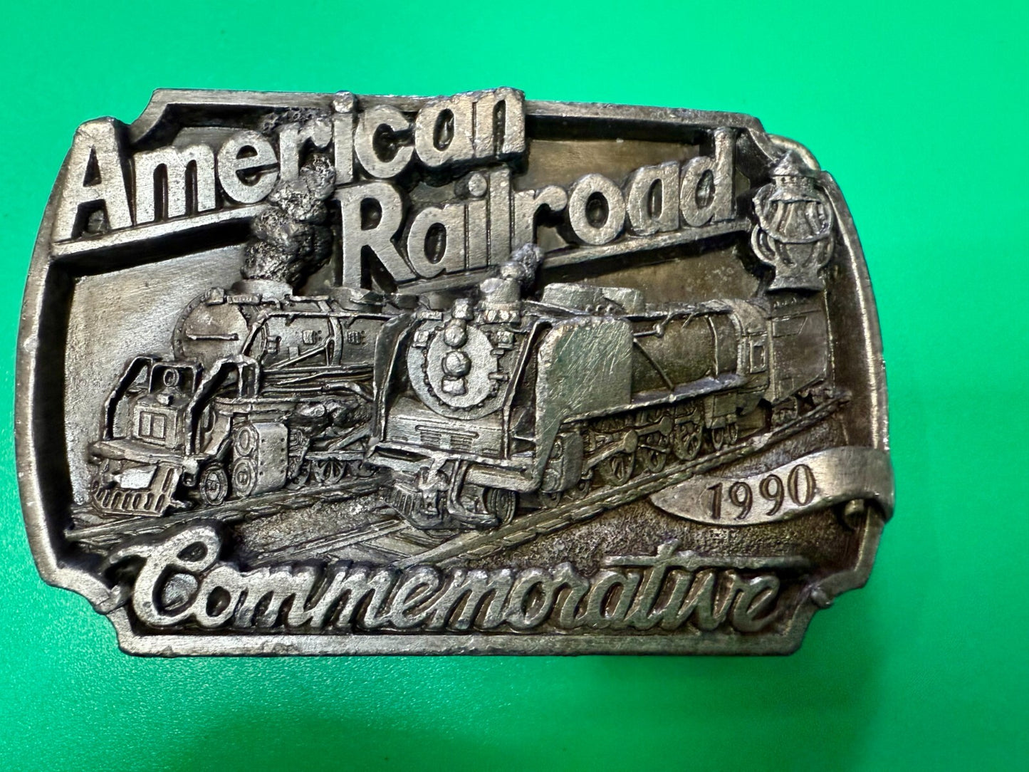 American Railroad Commemorative Locomotive Train 1990 Arroyo Grande Belt Buckle