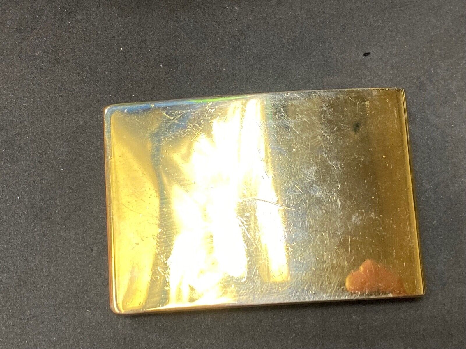 6-76 - USMC US Marines Military Open Face Smooth brass belt buckle