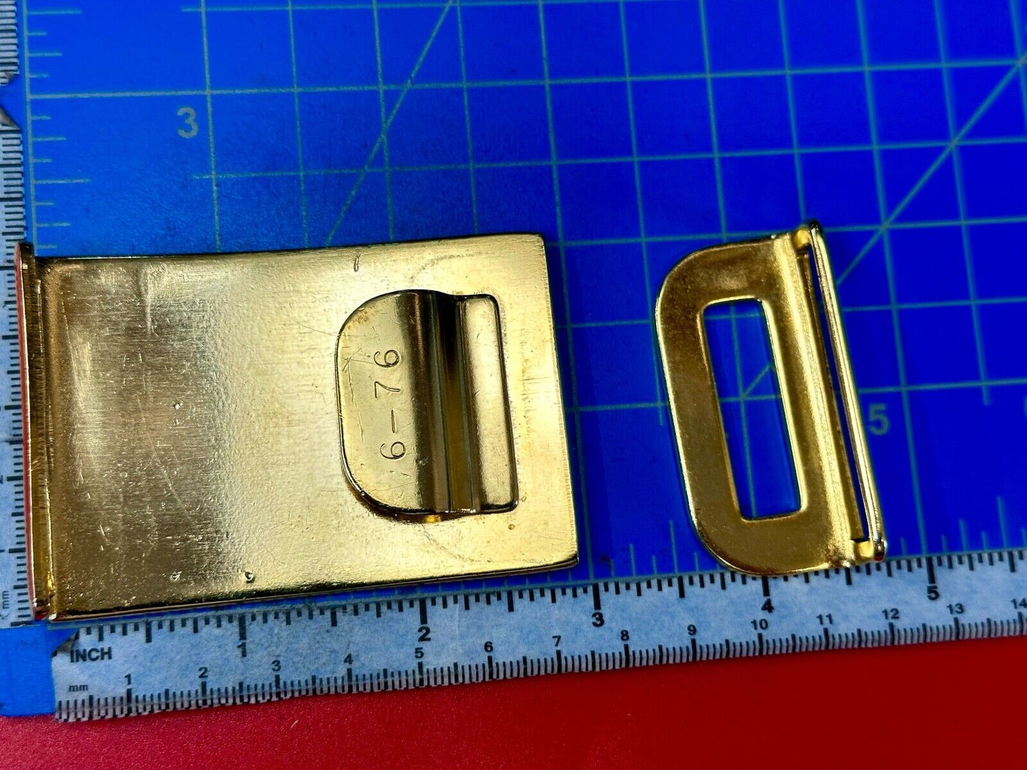 6-76  USMC Marines Military Dress Solid Brass belt buckle with attachment