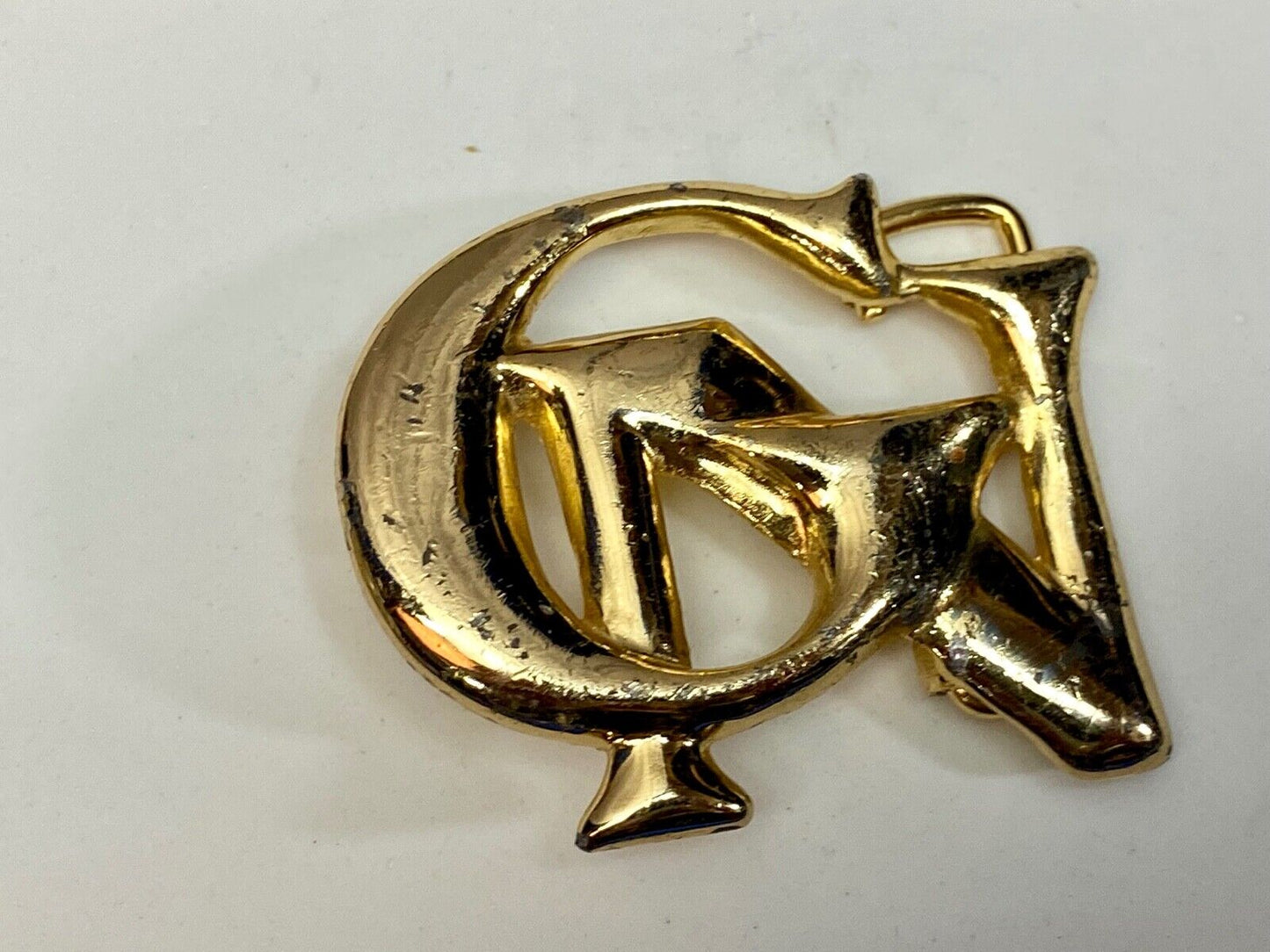 Unknown To Me, Gold Tone Letters Gn Or Cn Cut Out Belt Buckle 