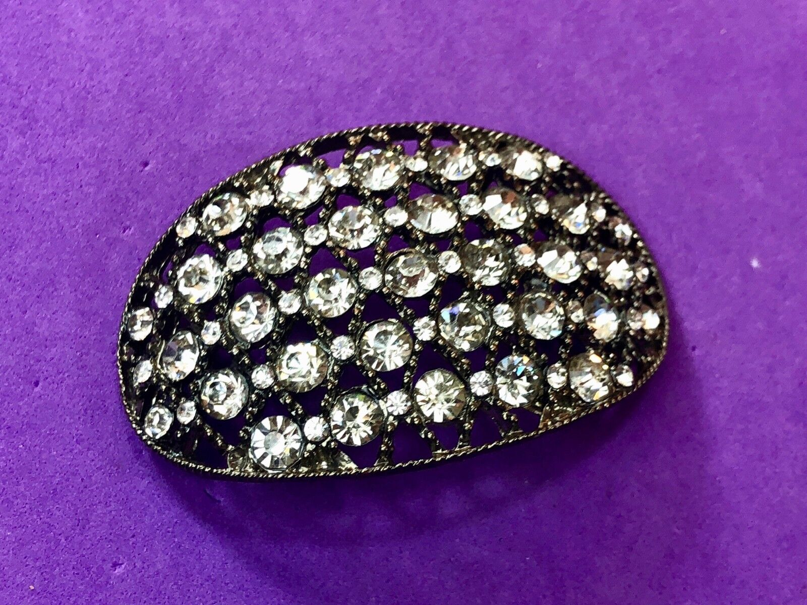 Beautiful Victorian quality Rhinestone? unknown  Belt Scarf Clip Buckle 