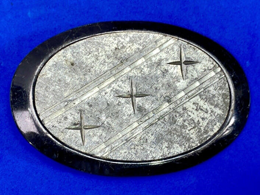 Three Stars - Star Light Star Bright Silver Color Oval Belt Buckle 