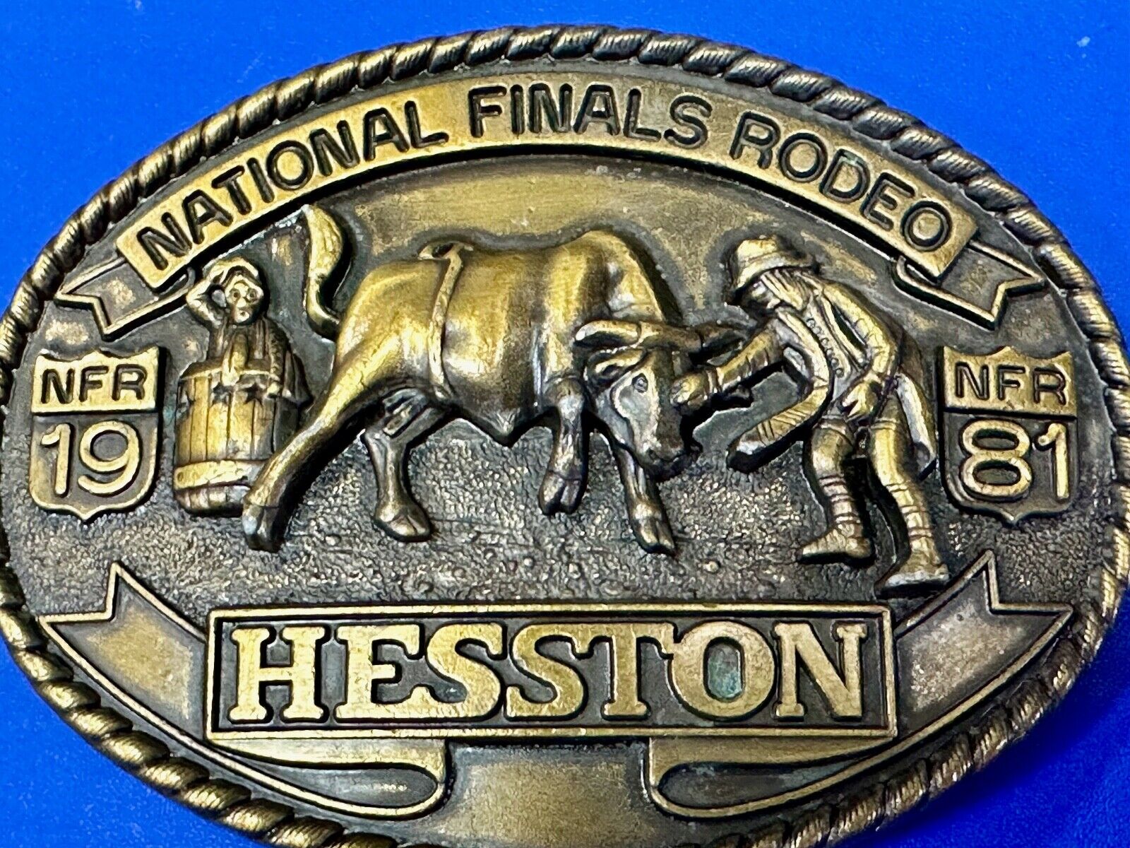 1981 Hesston National Finals Rodeo NFR Limited Edition Collectors Belt Buckle