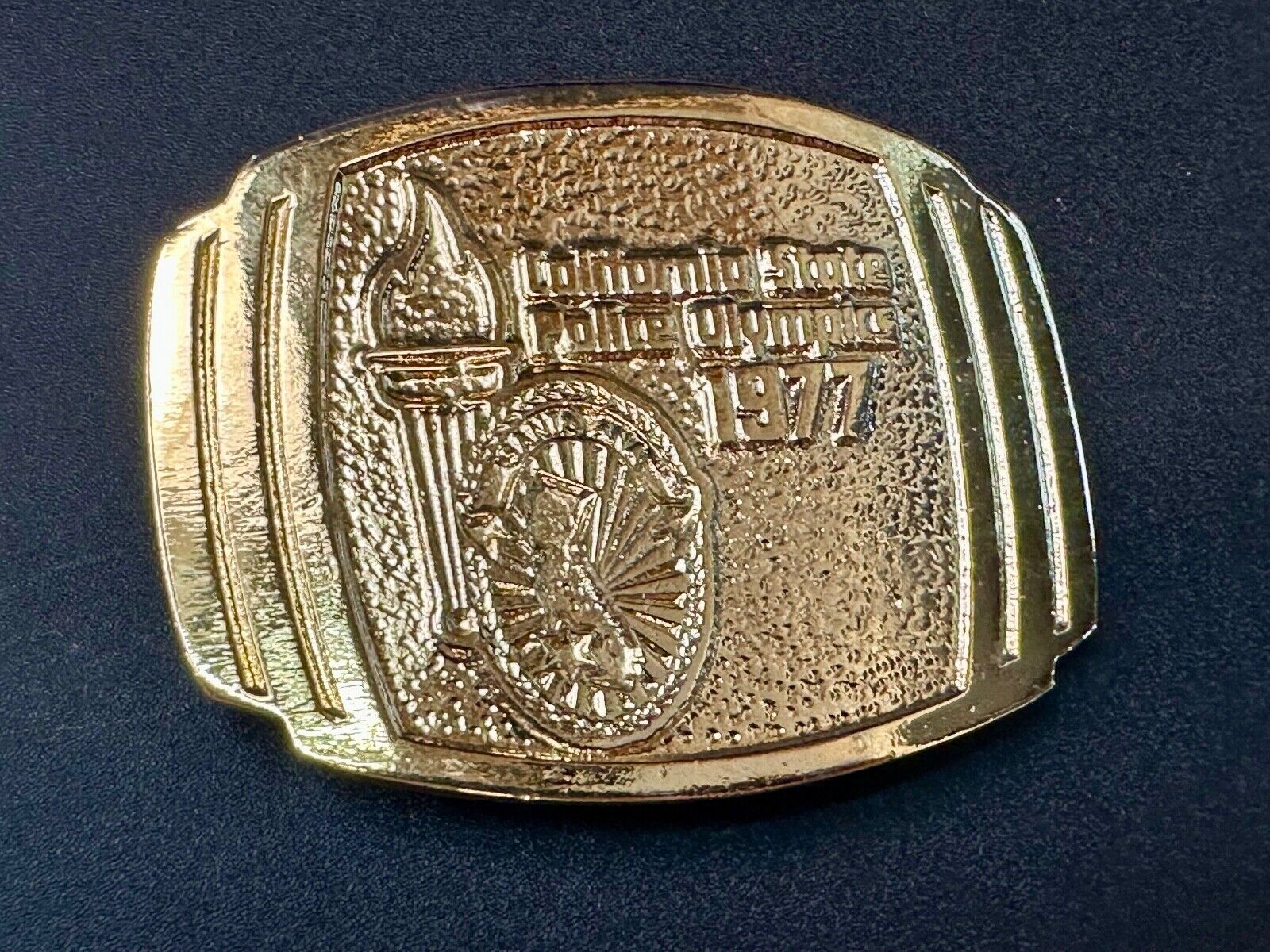 Vintage California State Police Olympics 1977 belt buckle