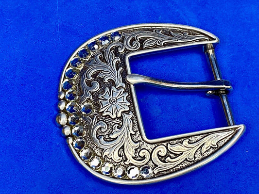 Ariat 2008 Ornate Western Belt Buckle, Floral Design Pattern  - wide