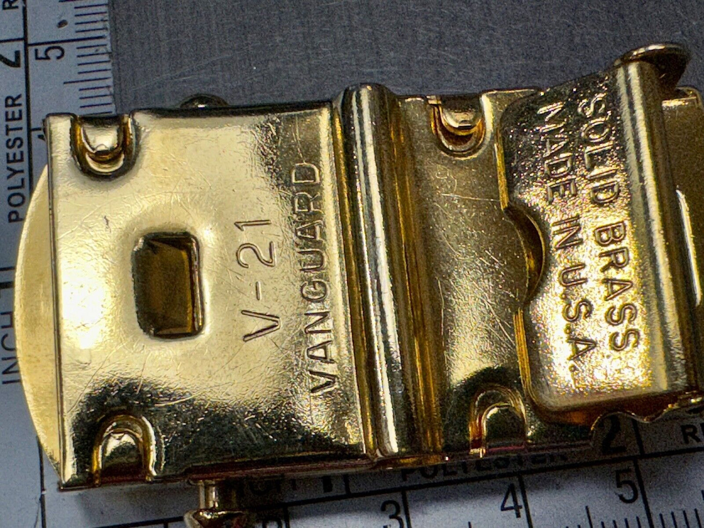 United States Navy Anchor Solid Brass Ratchet Dress Style V-21 Belt Buckle