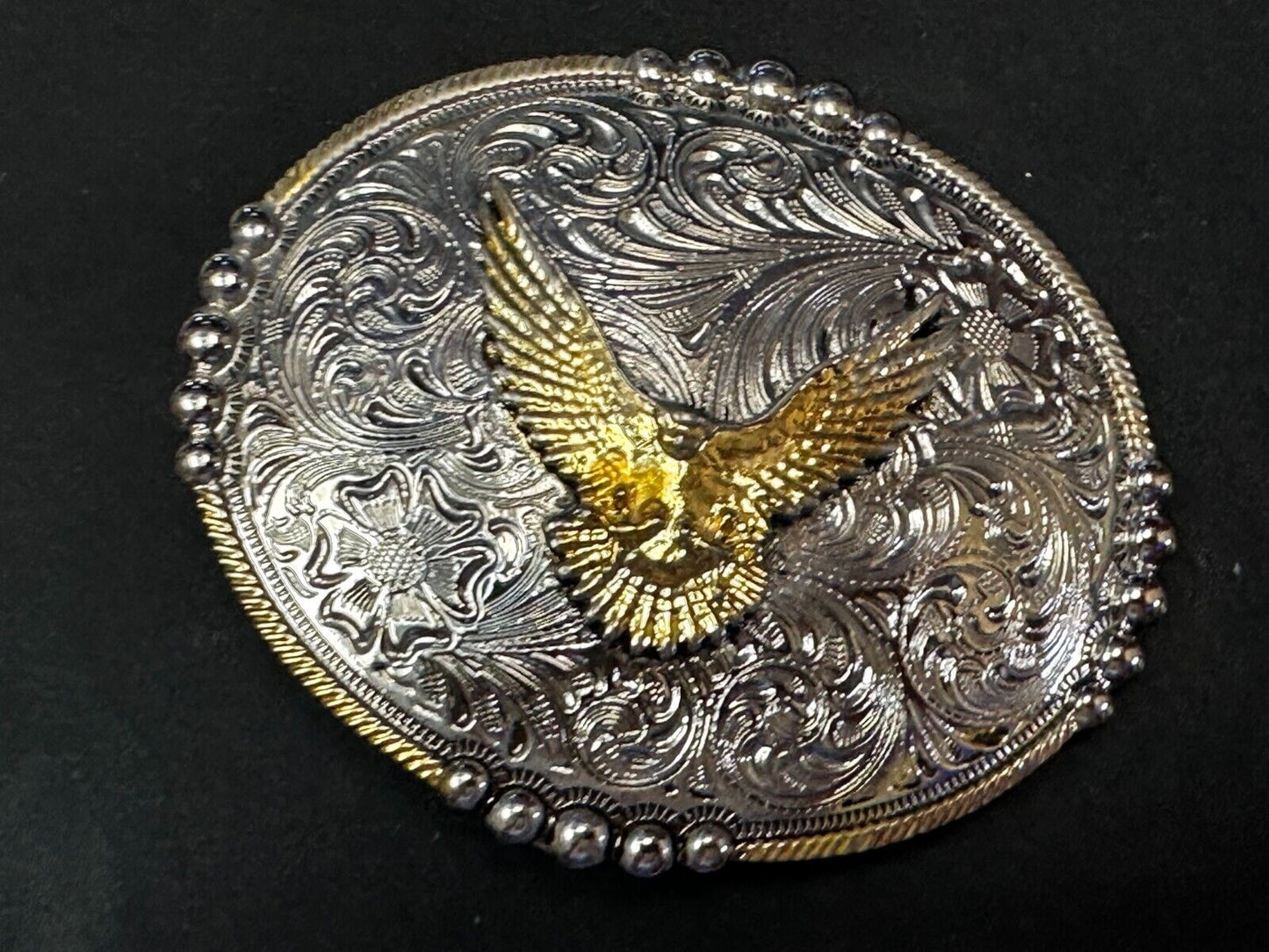 American Bald Eagle - Coming At Ya - Unique Western Two Tone Belt Buckle