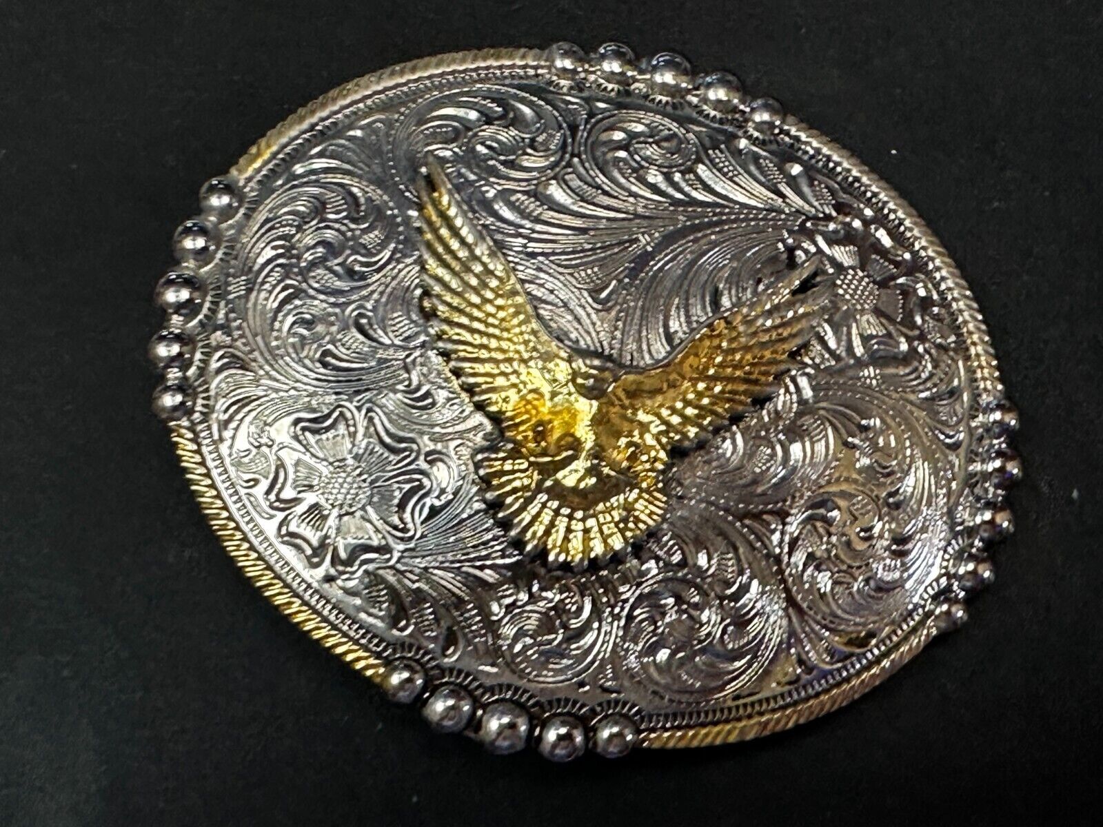 American Bald Eagle - Coming At Ya - Unique Western Two Tone Belt Buckle