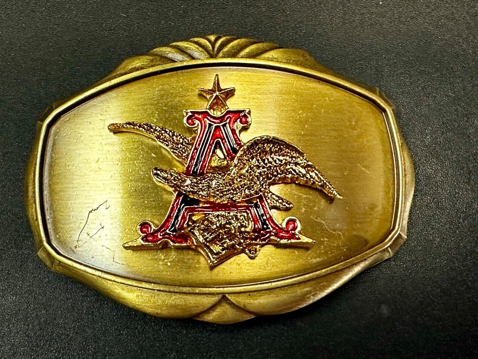 Anhesier Busch Beer Vintage 1970's Raintree western framed Belt Buckle