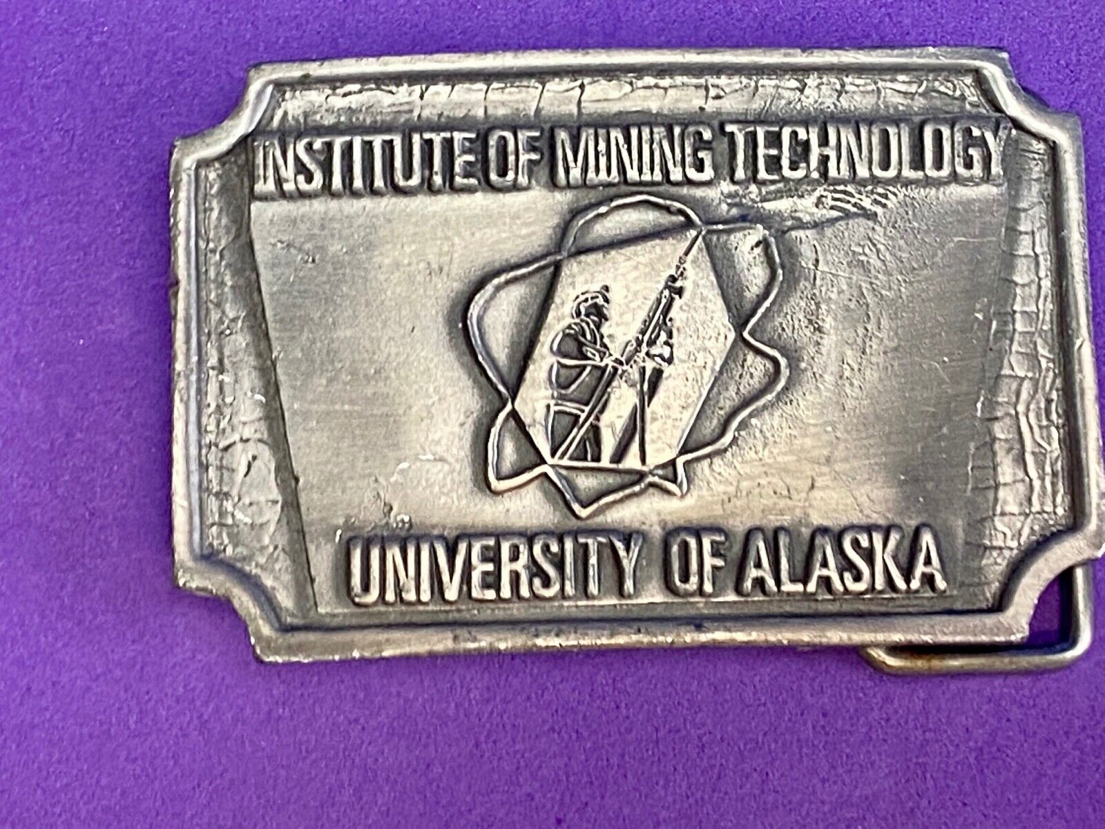 Vintage Institute of mining technology belt buckle - University of Alaska 