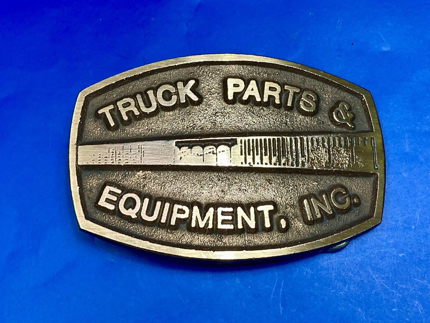 Truck Parts And Equipment Vintage Brass Tone? Belt Buckle