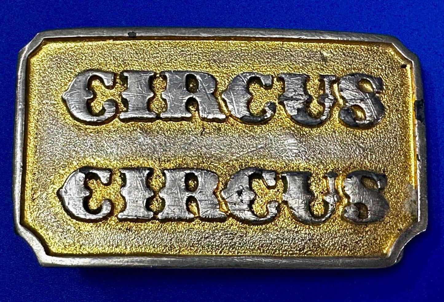 Vintage 1970s Circus Circus Hotel & Casino Gold-Tone Belt Buckle Rare Las Vegas