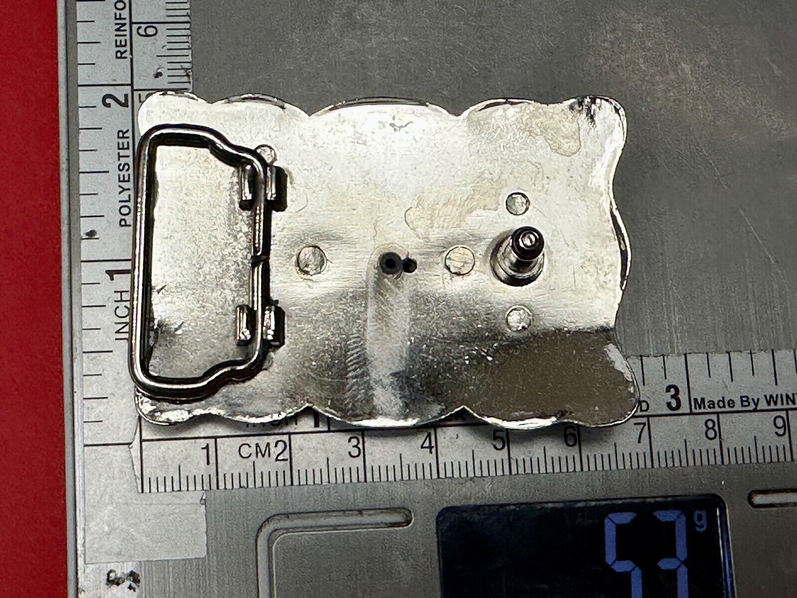 Vintage horse head centered on western rectangular two tone belt buckle