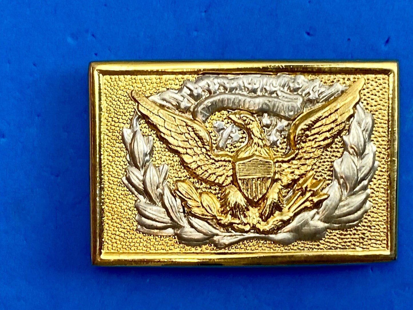  American Eagle Belt Buckle E Pluribus Unum Crest Shield marked 🤔PAKISTAN? 